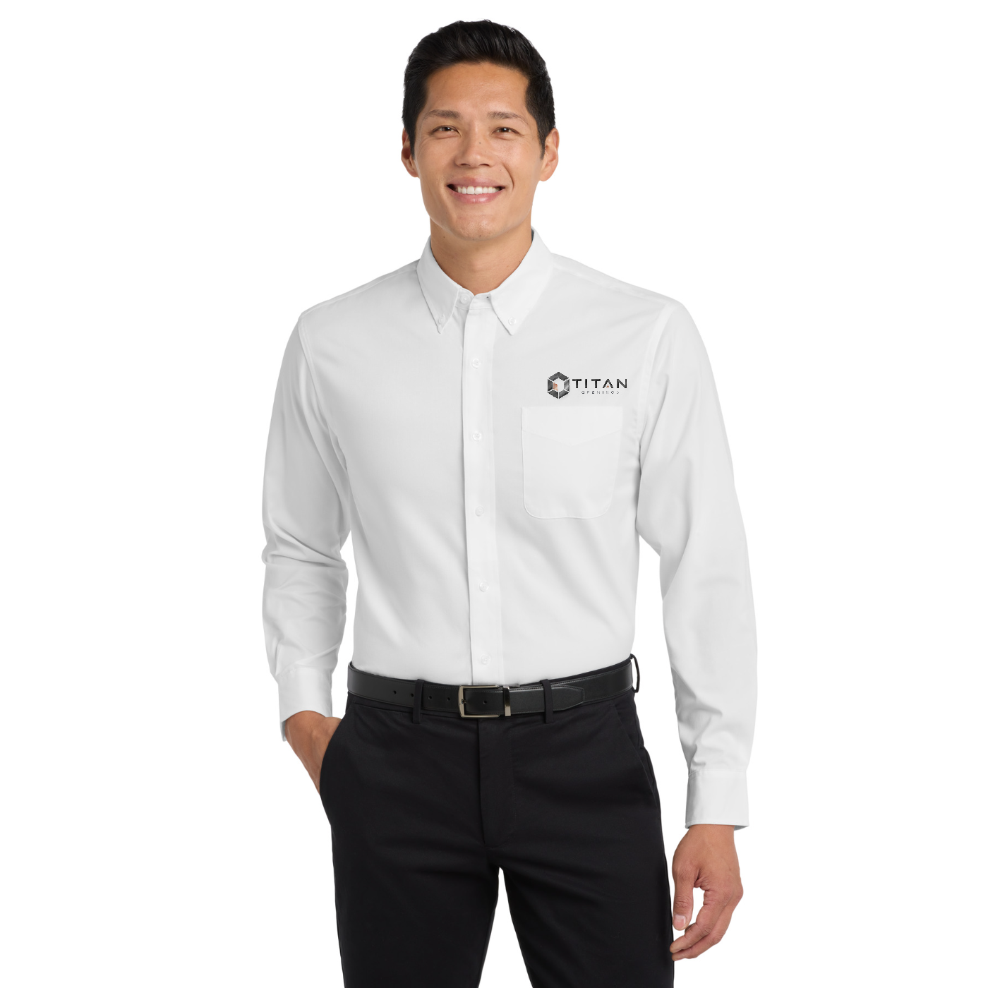 Port Authority Tall Long Sleeve Easy Care Shirt — model