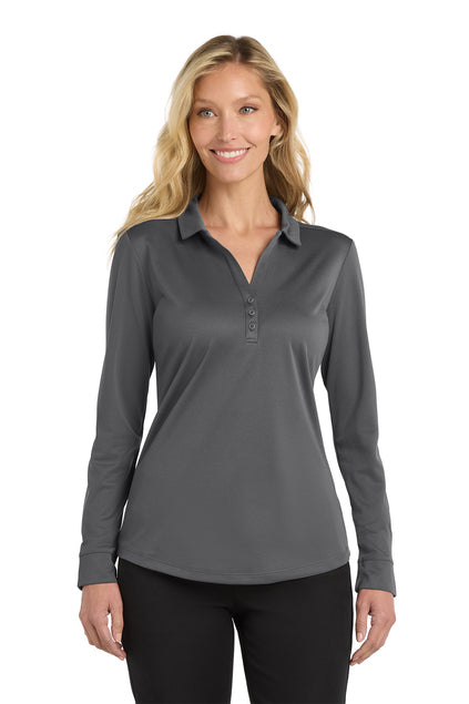 Port Authority® Women's Silk Touch™ Performance Long Sleeve Polo - 3PX