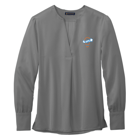 Brooks Brothers® Women’s Open-Neck Satin Blouse - 3PX