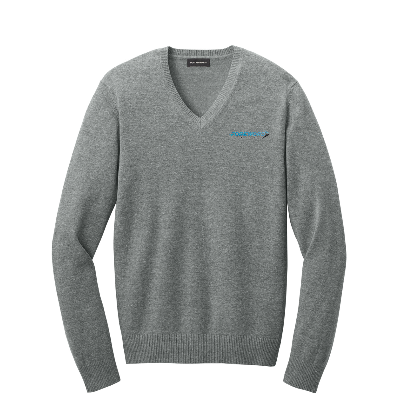 Port Authority Easy Care V-Neck Sweater — Medium Heather Grey
