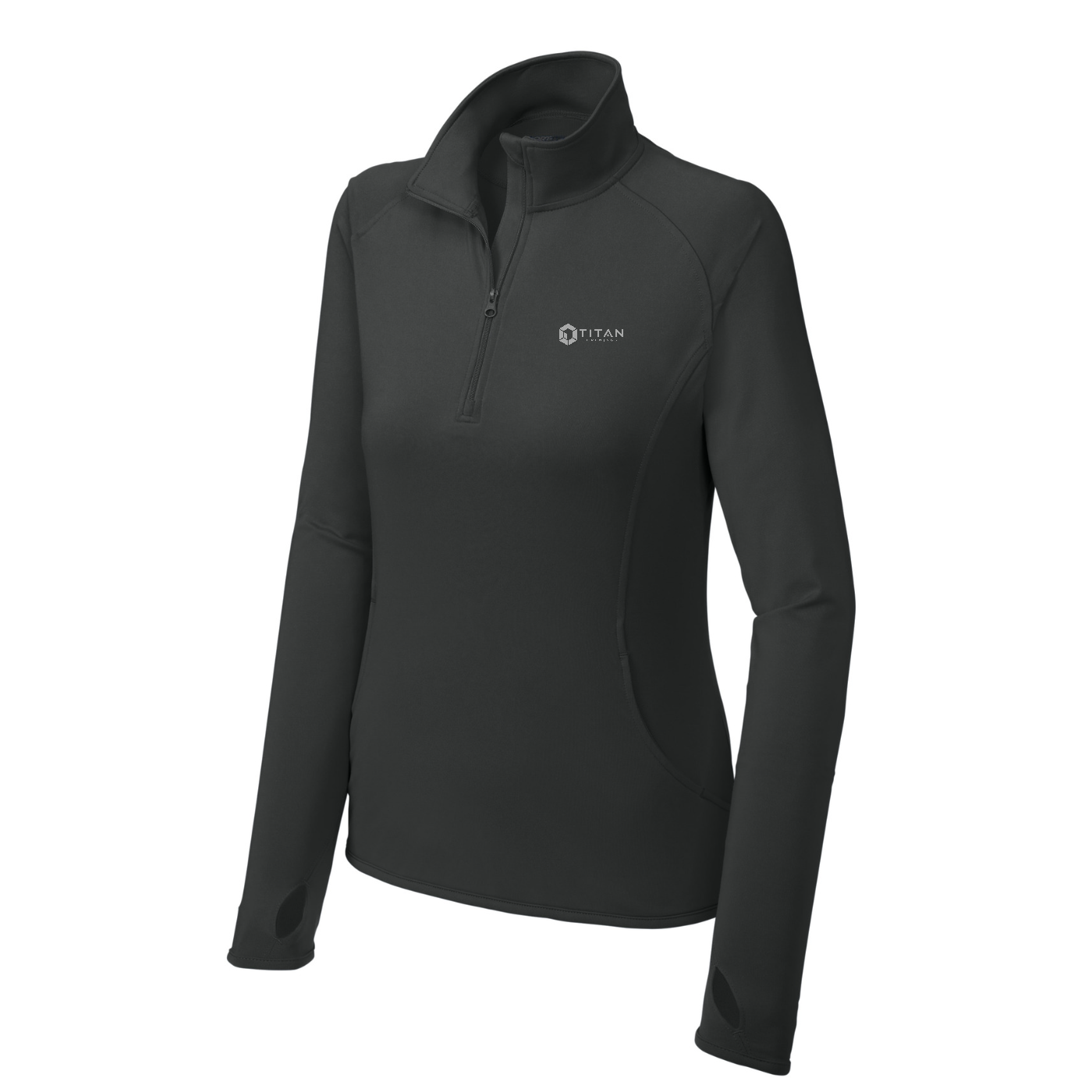 Sport-Tek Women's Sport-Wick Stretch 1/4-Zip Pullover — Charcoal Grey