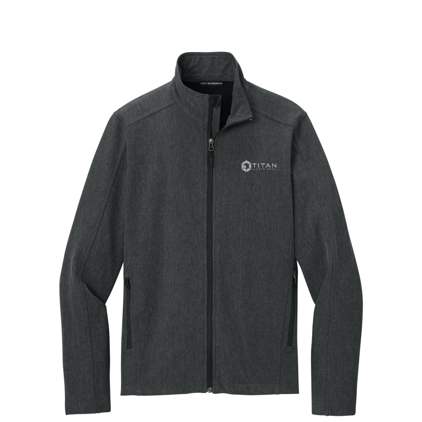 Port Authority Core Soft Shell Jacket — Black Charcoal Heather