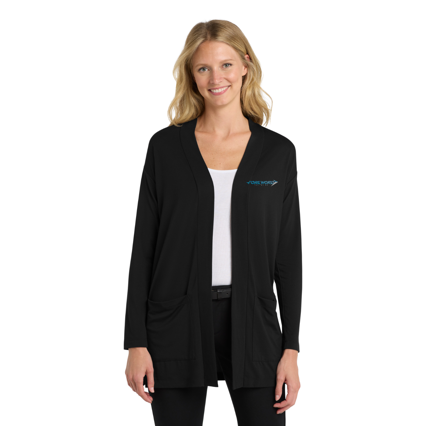 Port Authority  Women's Concept Long Pocket Cardigan — model