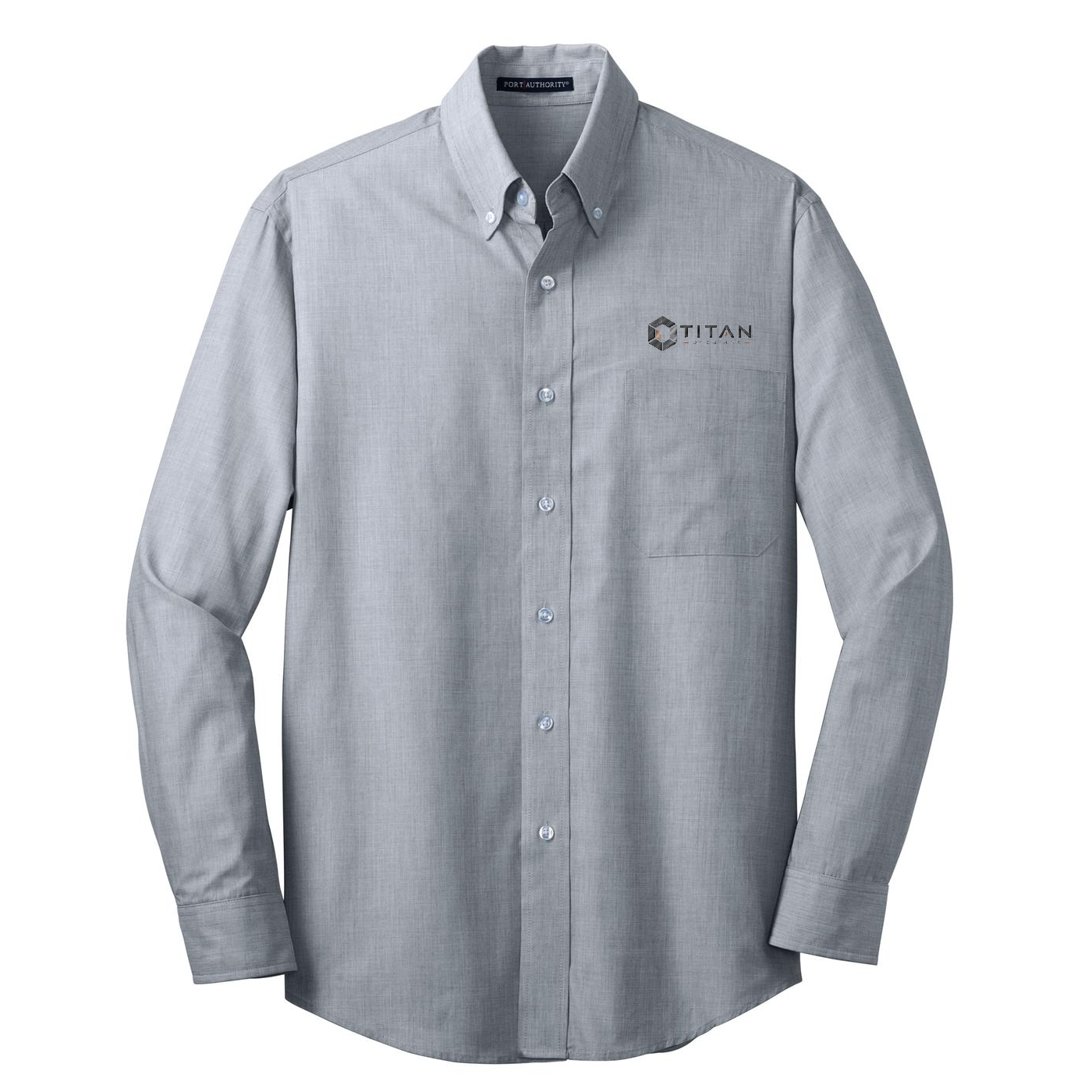 Port Authority Crosshatch Easy Care Shirt - Titan — Navy Frost