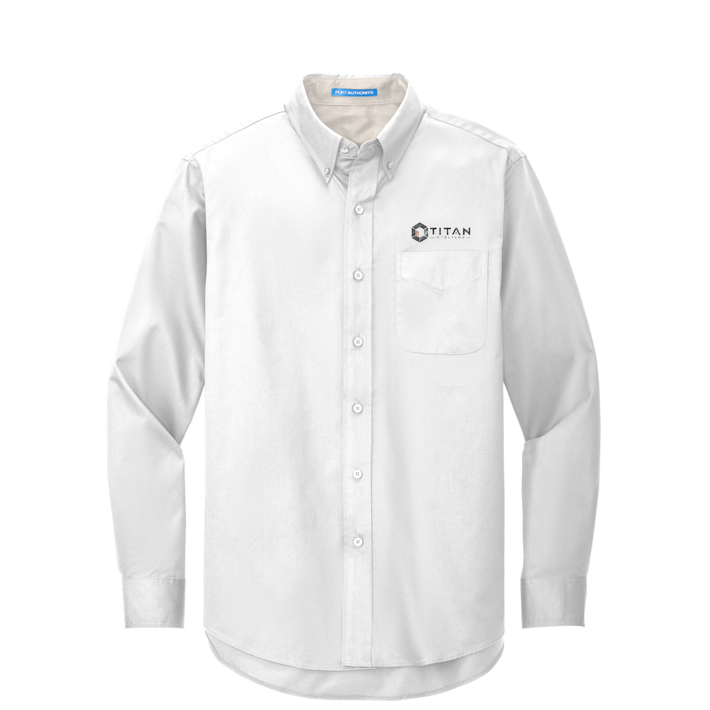 Port Authority Tall Long Sleeve Easy Care Shirt — White/ Light Stone