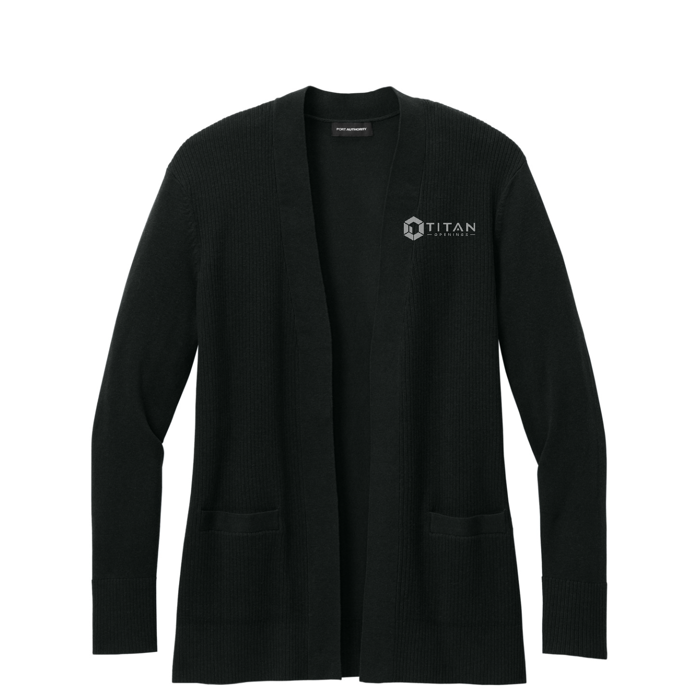 Port Authority Women's Easy Care Open-Front Cardigan Sweater - Titan — Deep Black
