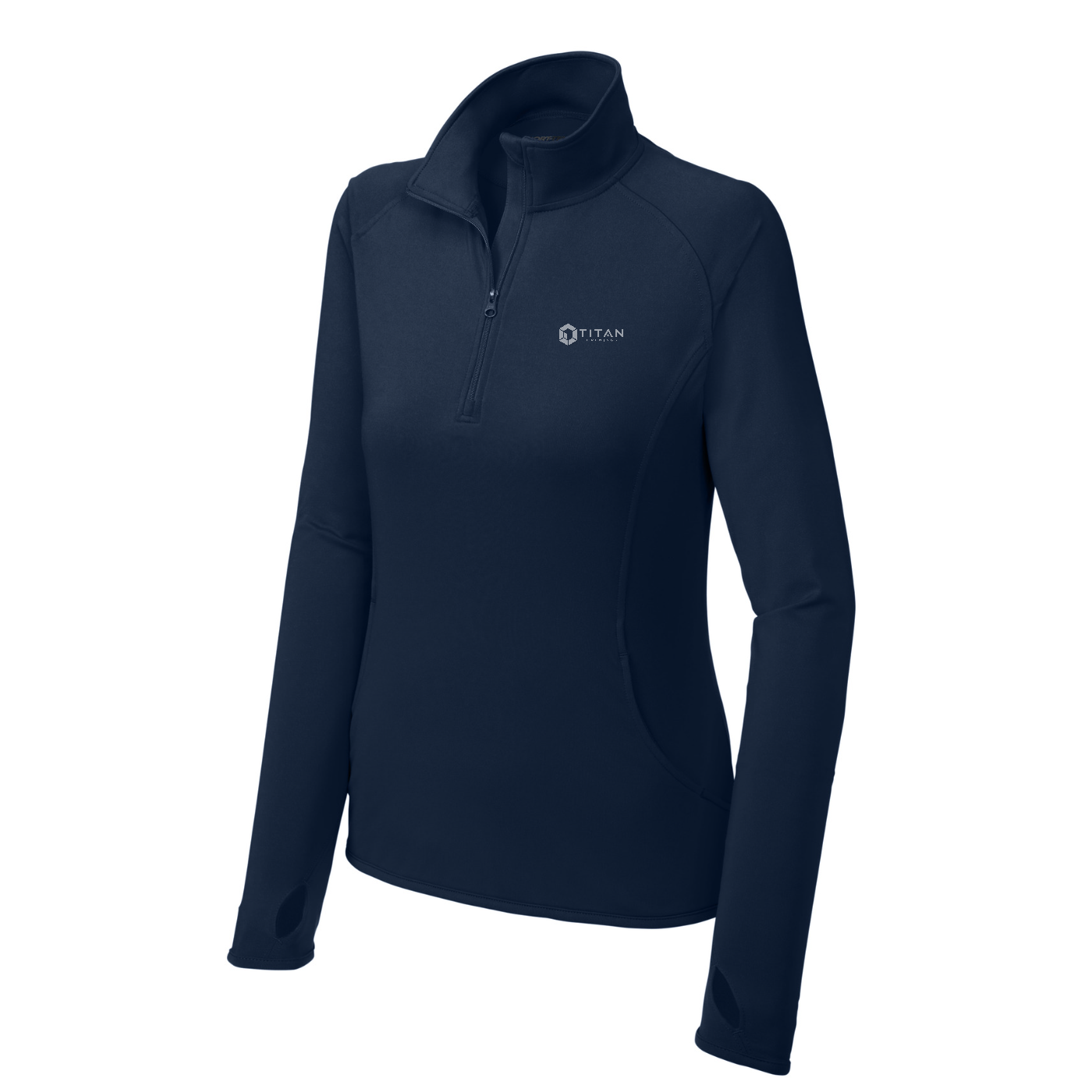 Sport-Tek Women's Sport-Wick Stretch 1/4-Zip Pullover — True Navy