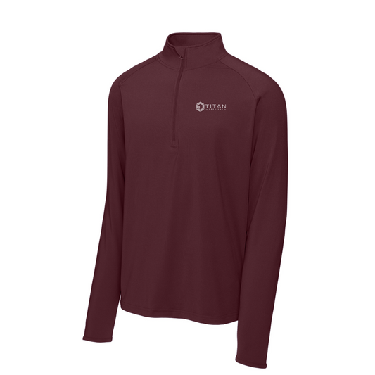 Sport-Tek Sport-Wick Stretch 1/4-Zip Pullover — Maroon