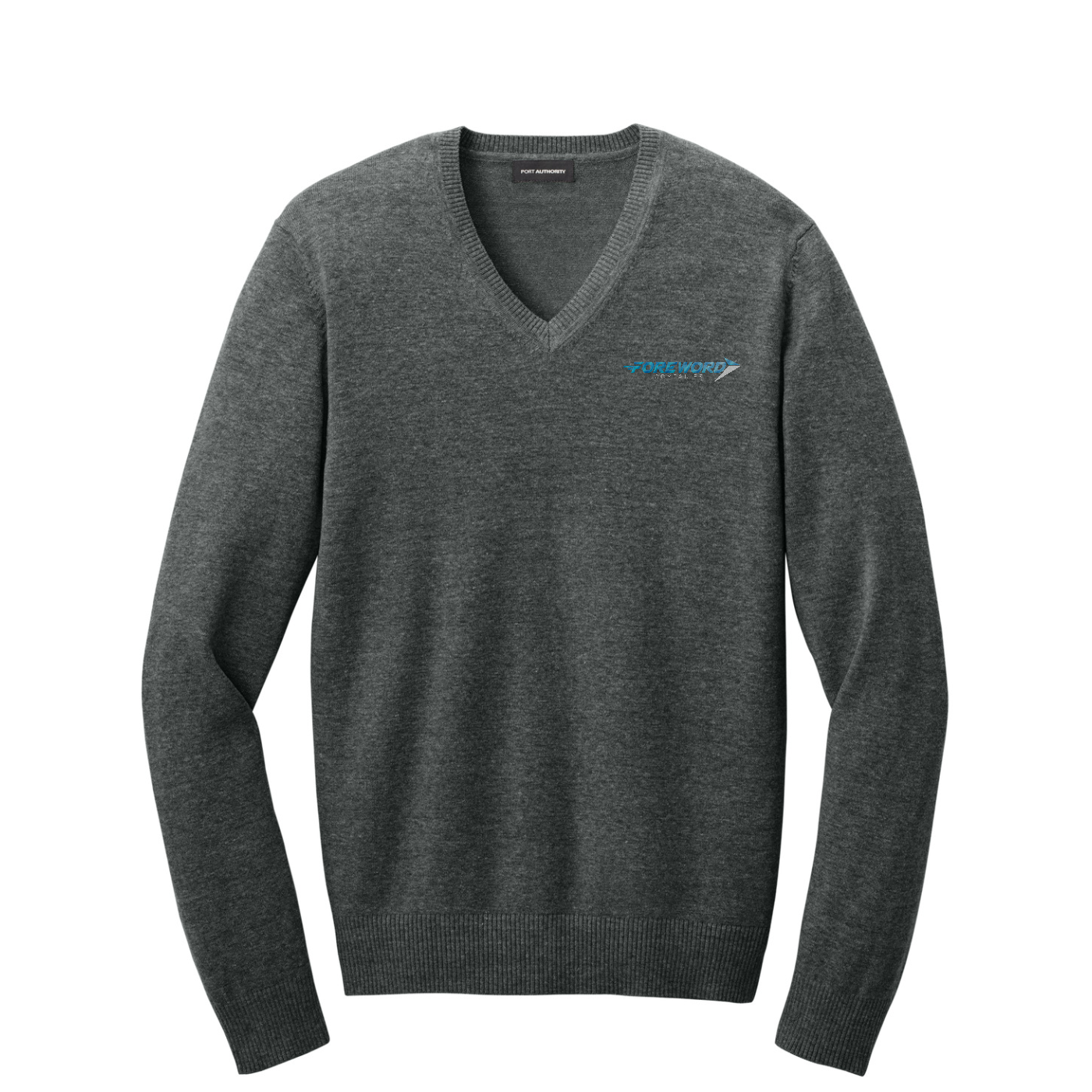 Port Authority Easy Care V-Neck Sweater — Charcoal Heather