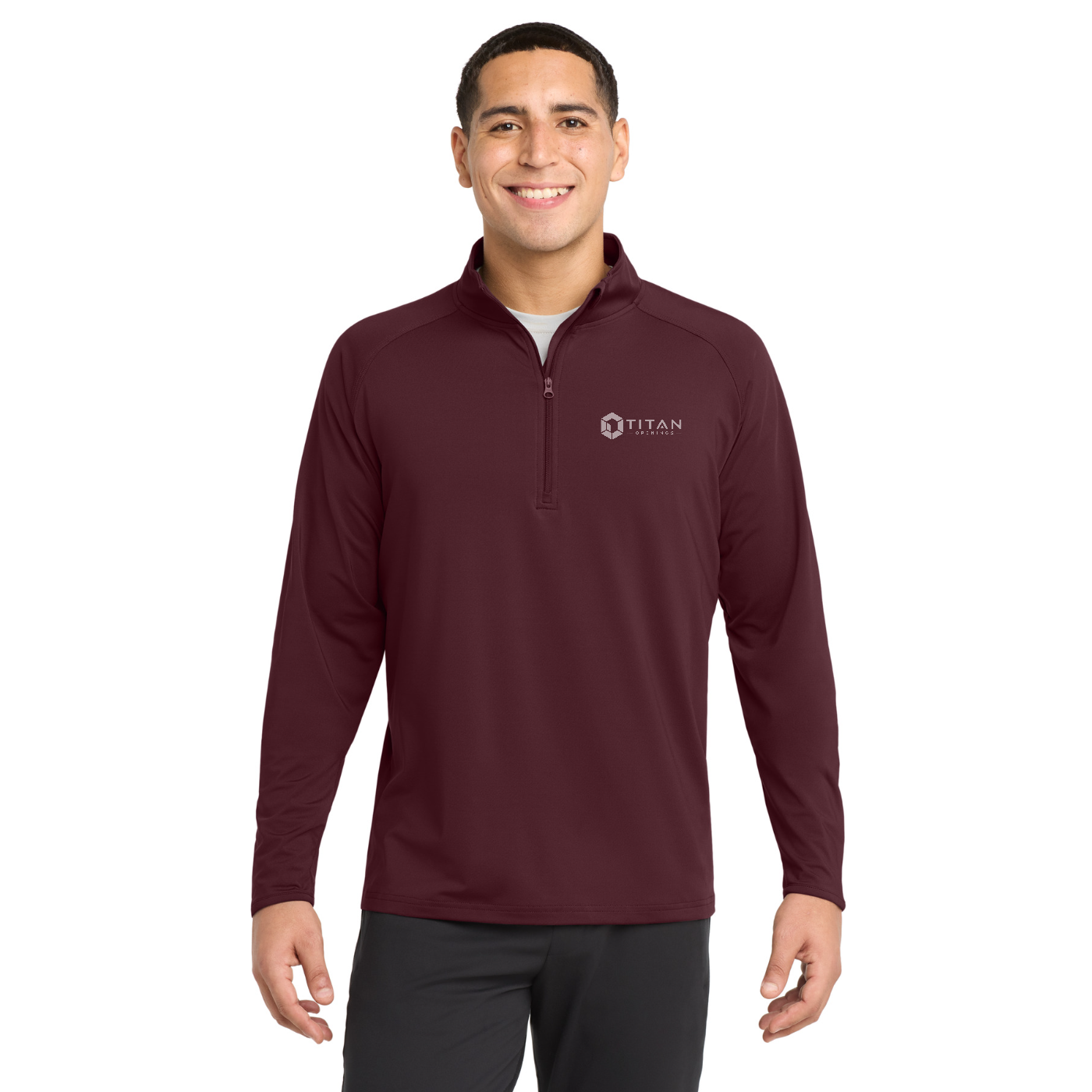 Sport-Tek Sport-Wick Stretch 1/4-Zip Pullover — model