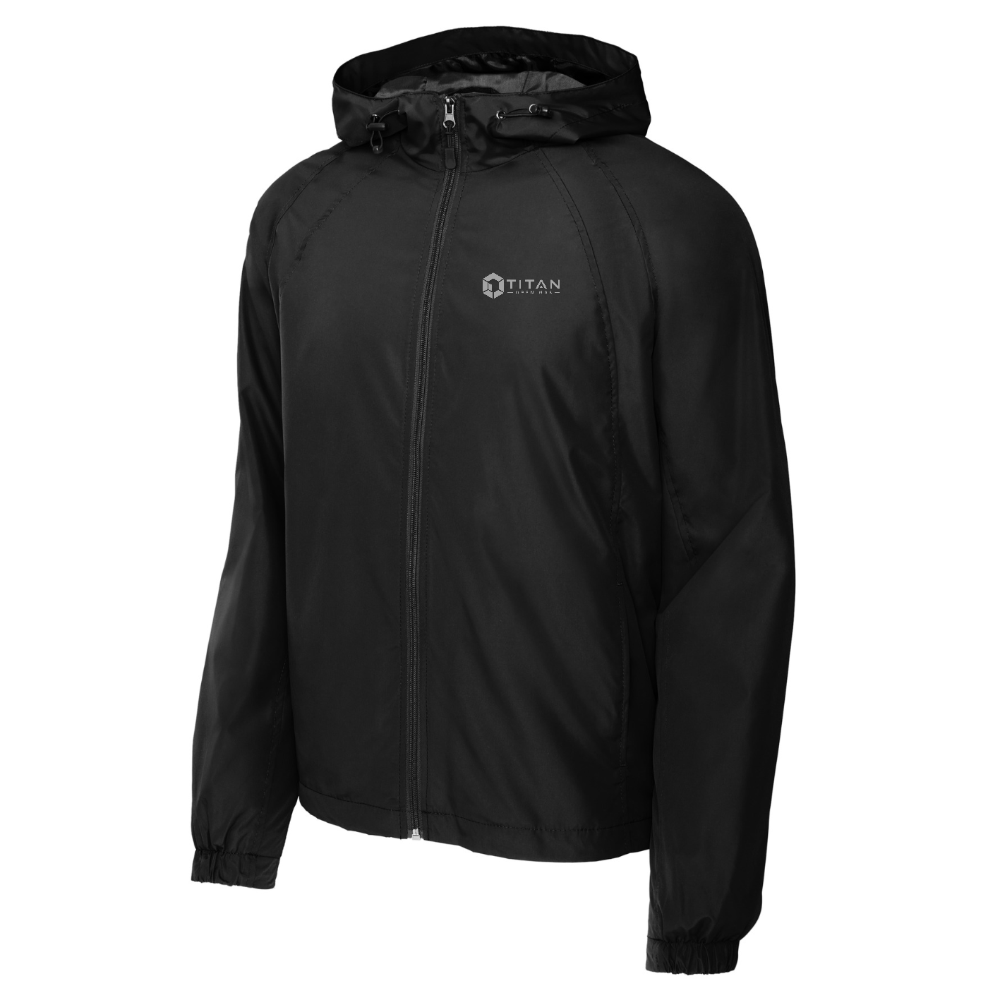 Sport-Tek Hooded Raglan Jacket — Black