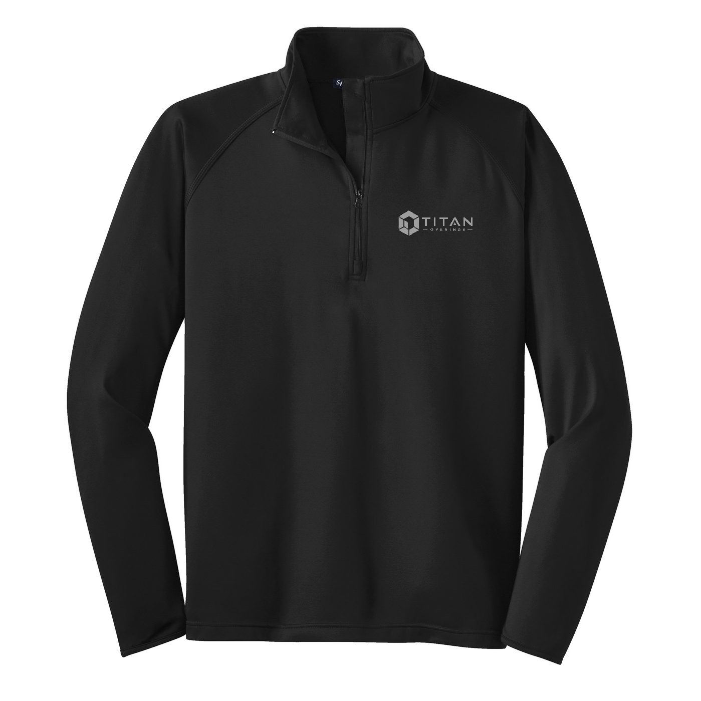 Sport-Tek Tall Sport-Wick Stretch 1/4-Zip Pullover - Titan — Black