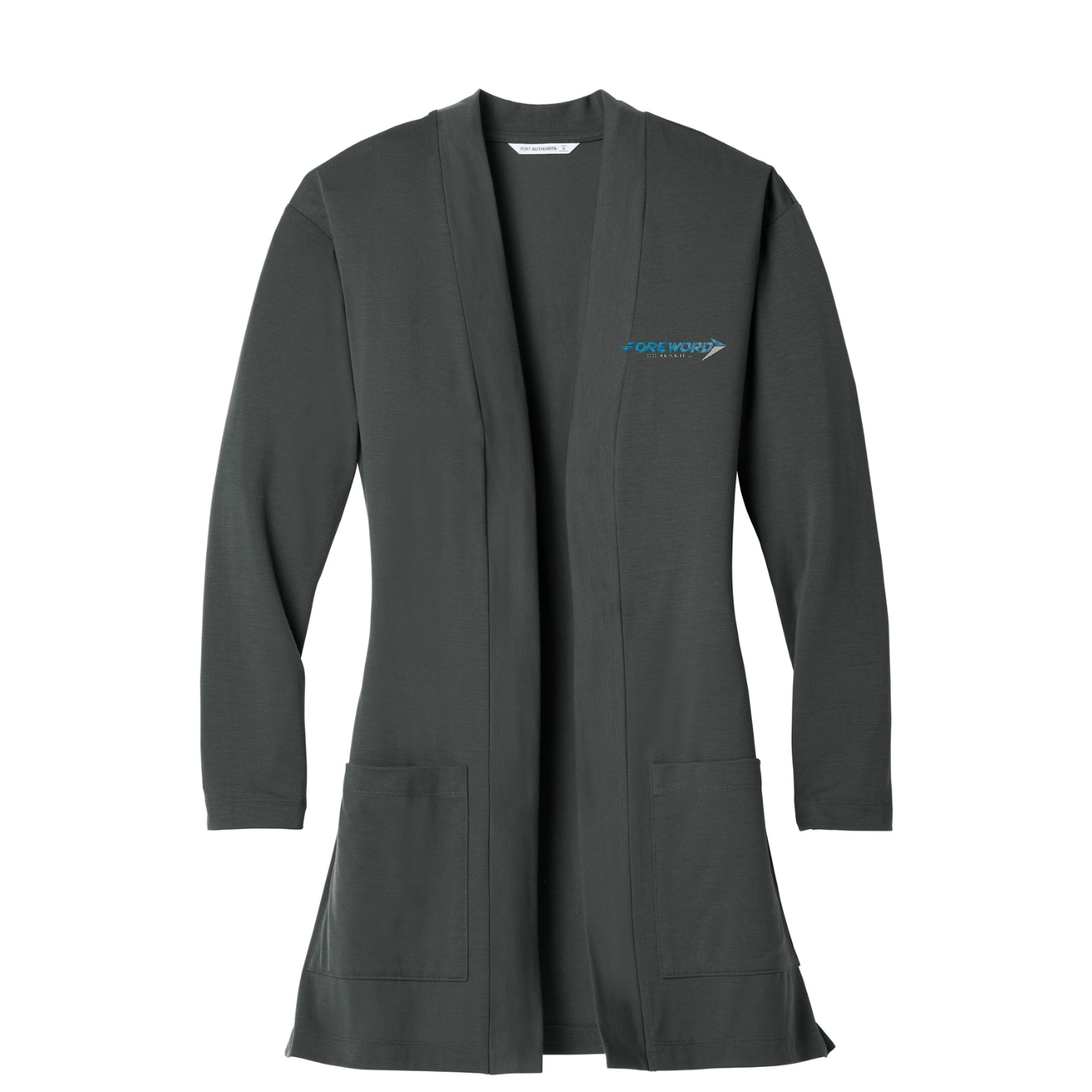 Port Authority  Women's Concept Long Pocket Cardigan — Grey Smoke