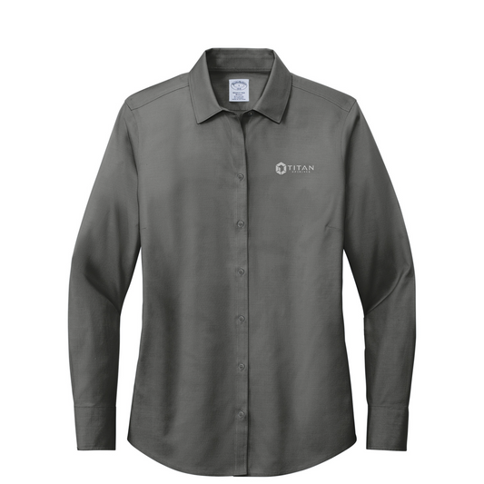 Brooks Brothers Women's Wrinkle-Free Stretch Pinpoint Shirt — Deep Black