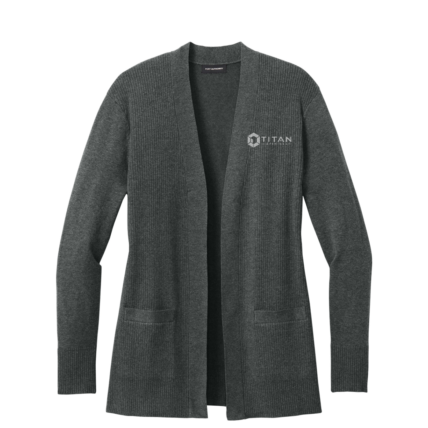 Port Authority Women's Easy Care Open-Front Cardigan Sweater - Titan — Charcoal Heather