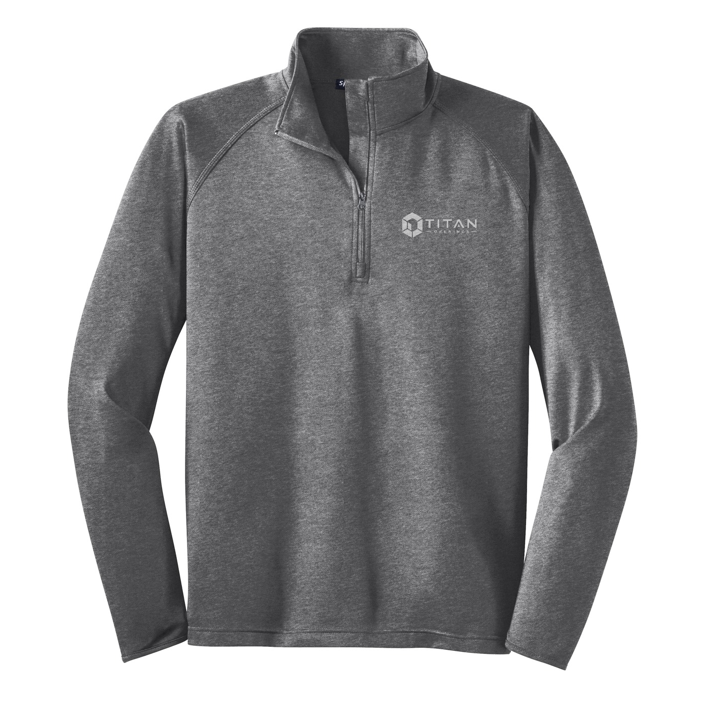 Sport-Tek Tall Sport-Wick Stretch 1/4-Zip Pullover - Titan — Charcoal Grey Heather