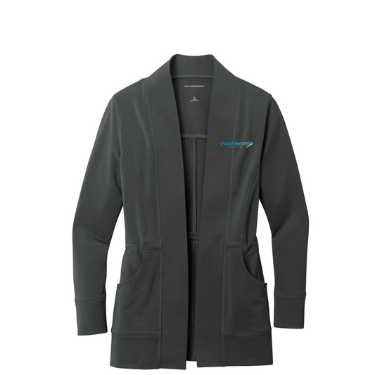 Port Authority Women's Microterry Cardigan — Charcoal