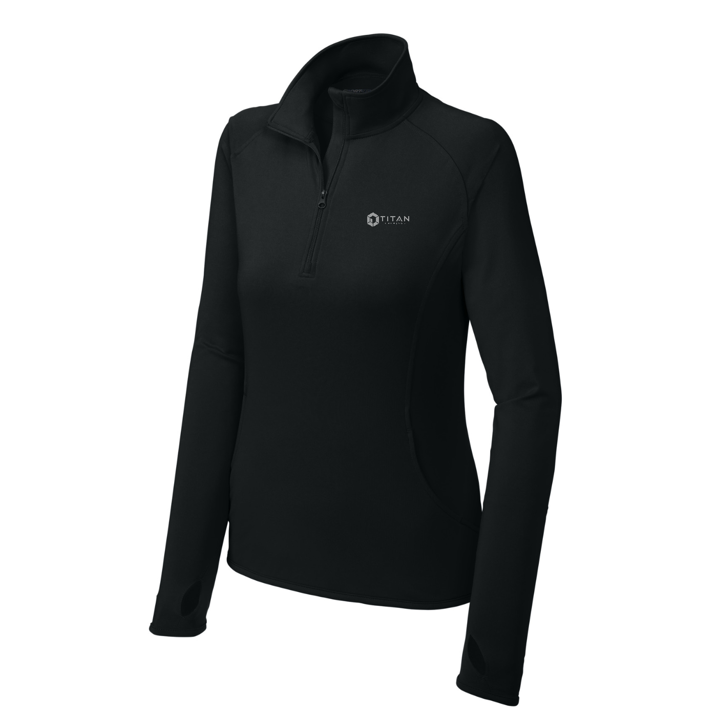 Sport-Tek Women's Sport-Wick Stretch 1/4-Zip Pullover — Black